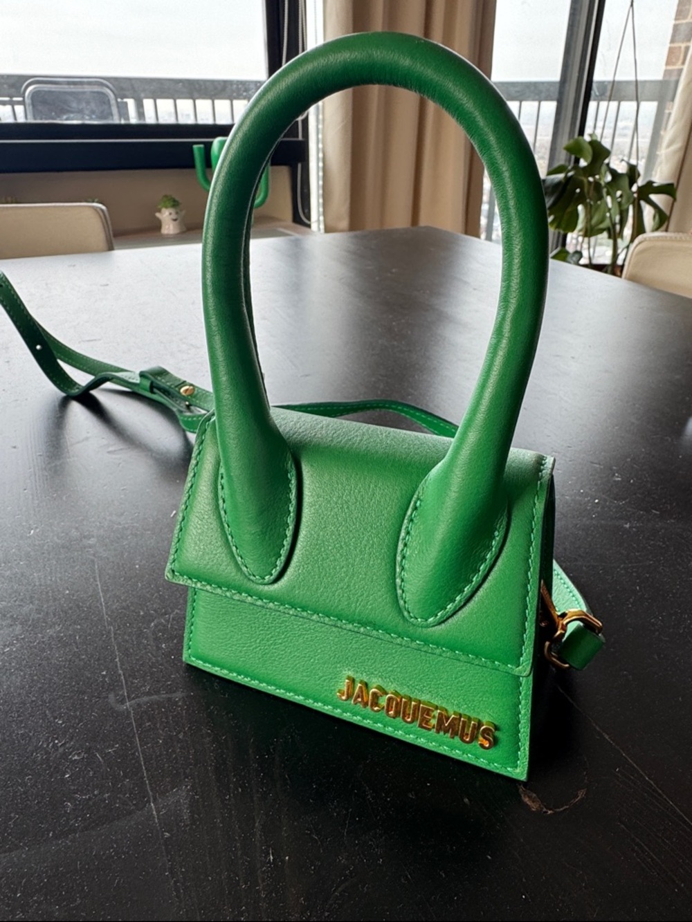 Jacquemus Emerald Green Mini Leather Top-Handle Bag ✨
